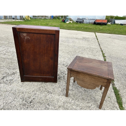 268 - A mahogany cupboard together with a commode