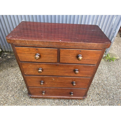 57 - A Victorian mahogany chest of five drawers  99x50x110