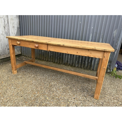 70 - A french style pine refectory table with drawer 180x77x77