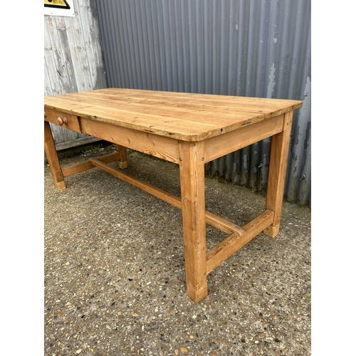 70 - A french style pine refectory table with drawer 180x77x77