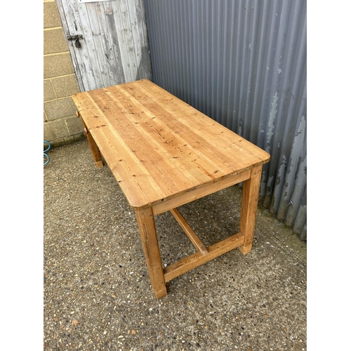 70 - A french style pine refectory table with drawer 180x77x77