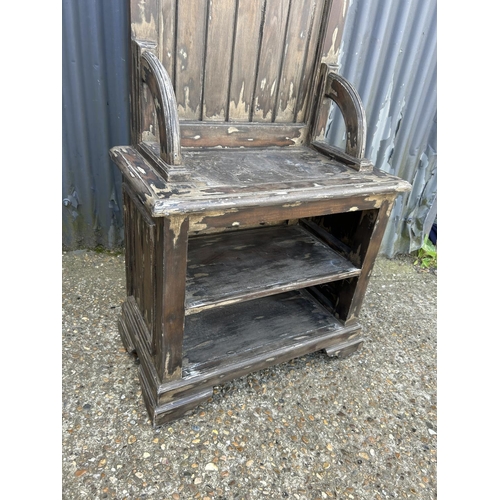 97 - A vintage style part painted hall stand 70cm wide