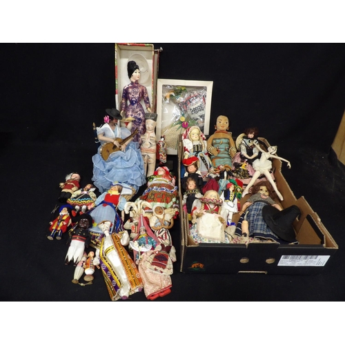 538 - Collection of Vintage costume dolls, including Armande Marseille Welsh doll a/f