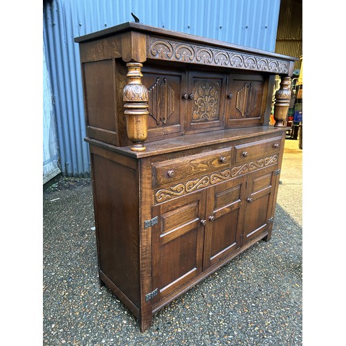 50B - A large oak court cupboard/sideboard 140x47x147