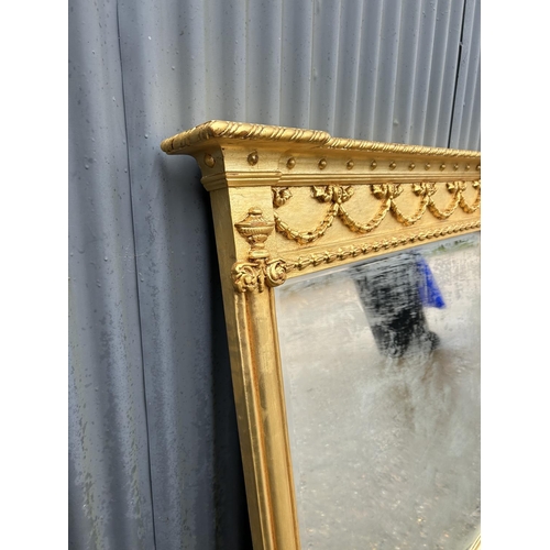 120B - A large regal gold gilt framed overmantel mirror 128 x 133