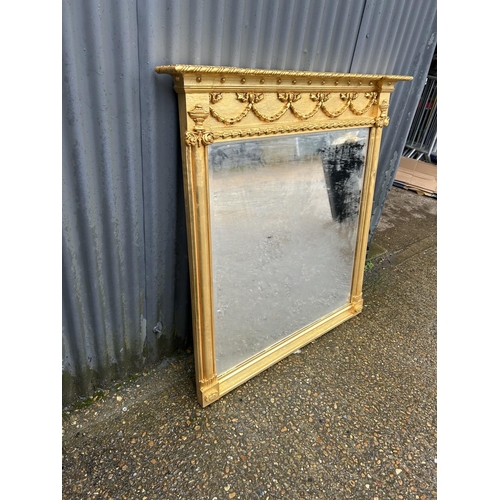 120B - A large regal gold gilt framed overmantel mirror 128 x 133