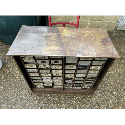 104 - A bank of vintage style metal workshop drawers  95x 45x 98