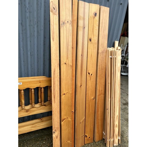 134 - Two ducal pine double bed frames