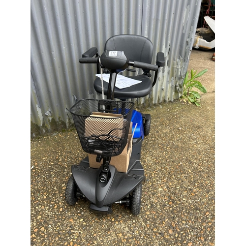 177 - A folding boot size mobility scooter in good working order fitted with brand new batteries