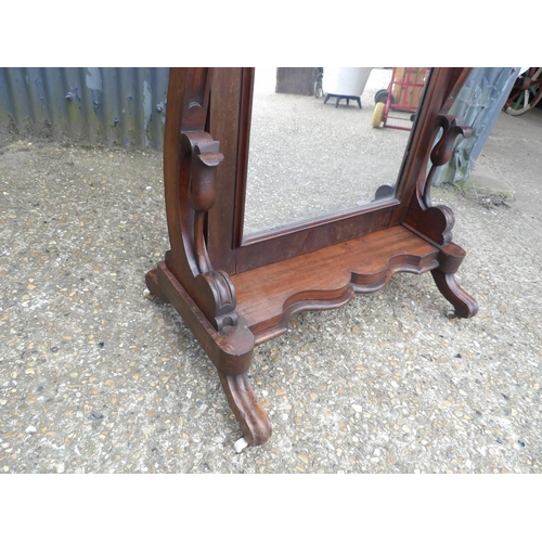 179c - A Victorian and later mahogany cheval  mirror