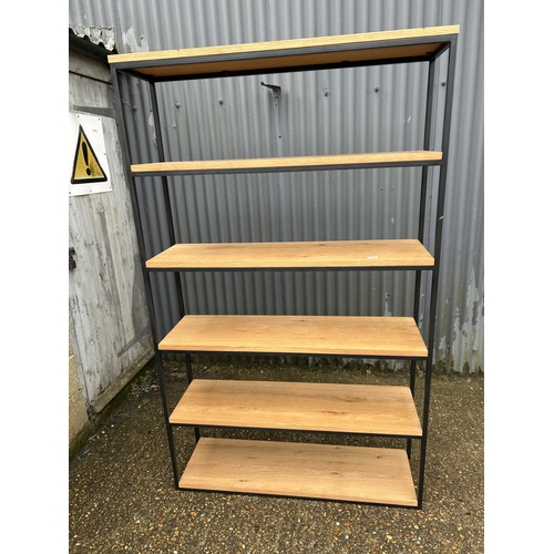 199 - A modern light oak and metal framed shelf FROM, JOHN LEWIS  120x35x199