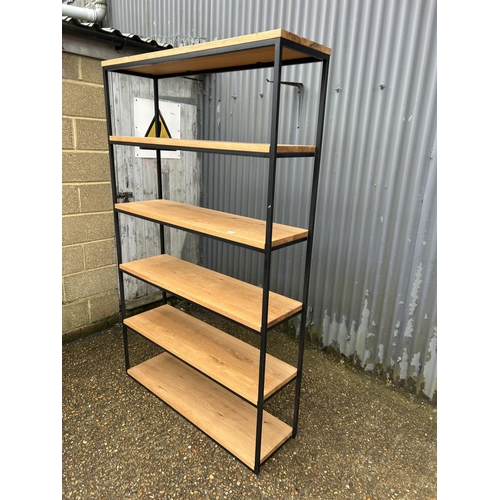 199 - A modern light oak and metal framed shelf FROM, JOHN LEWIS  120x35x199