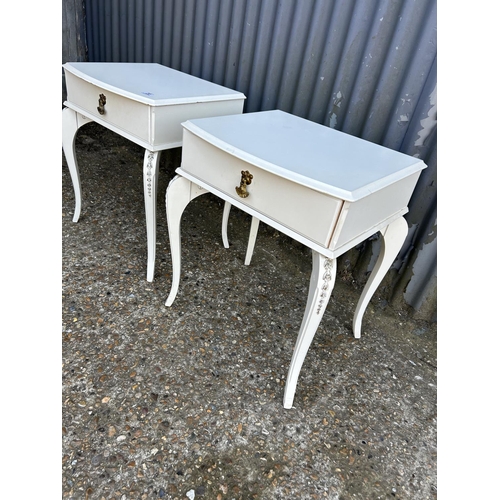 20 - A pair of French style single drawer bedsides