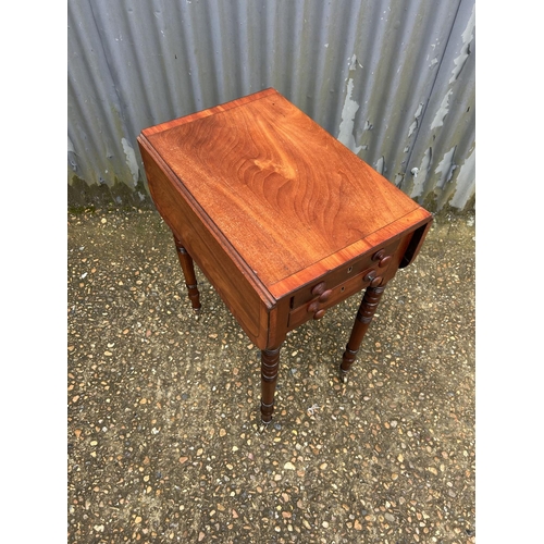 210 - A Victorian mahogany two drawer work table 35x50x70