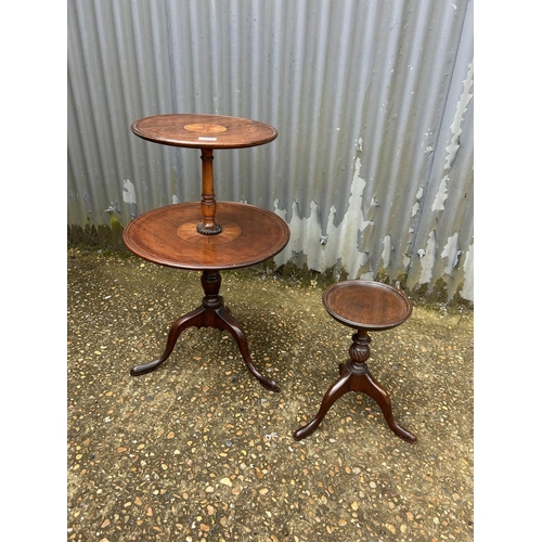 213 - A Georgian mahogany two tier buffet together with a smaller occasional table