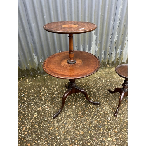 213 - A Georgian mahogany two tier buffet together with a smaller occasional table