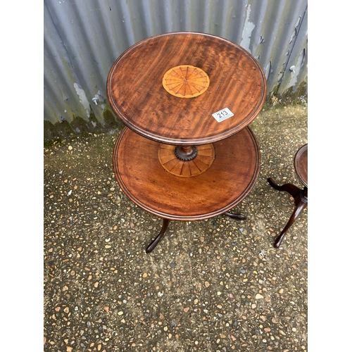 213 - A Georgian mahogany two tier buffet together with a smaller occasional table