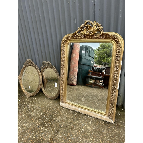 225 - Three gold gilt framed mirrors