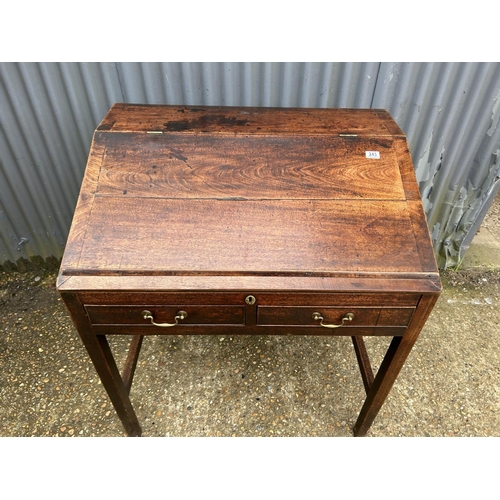 243 - A 19th century clerks  with two drawers and fitted interior  94x70x102