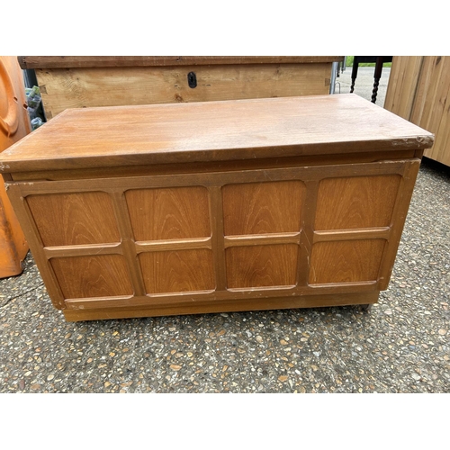 248 - Teak two door record cupboard together with Nathan tv stand