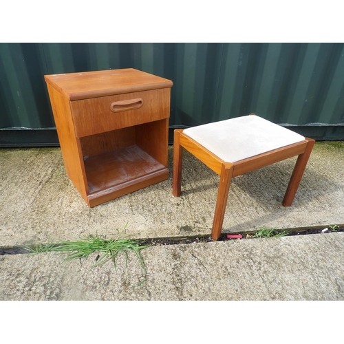 262 - Merridew teak bedside and stool