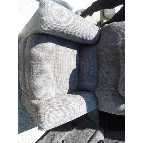 280 - A pair of modern grey upholstered fully electric decking and adjusting armchairs