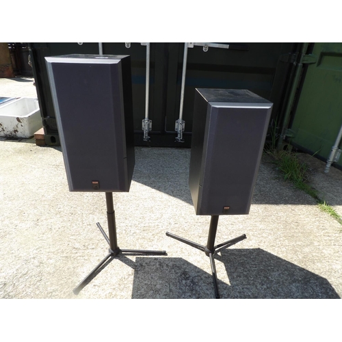 289 - A pair of bowers and walking DM160 speakers on height adjustable stands