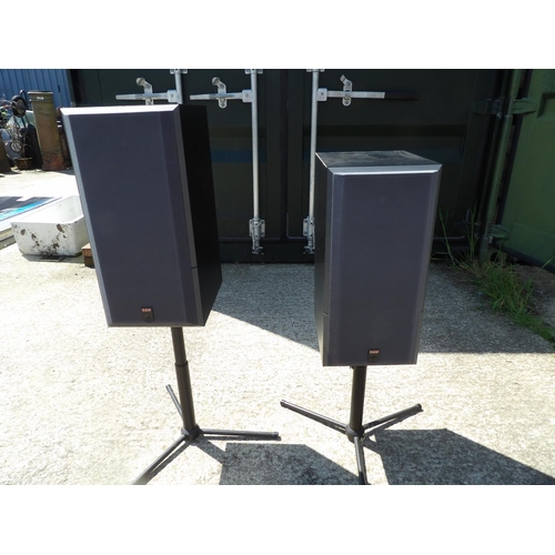 289 - A pair of bowers and walking DM160 speakers on height adjustable stands