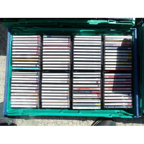 306 - Six trays of ASSORTED CDS AND DVDS (crates not included)