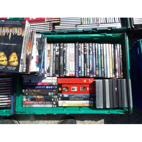 306 - Six trays of ASSORTED CDS AND DVDS (crates not included)