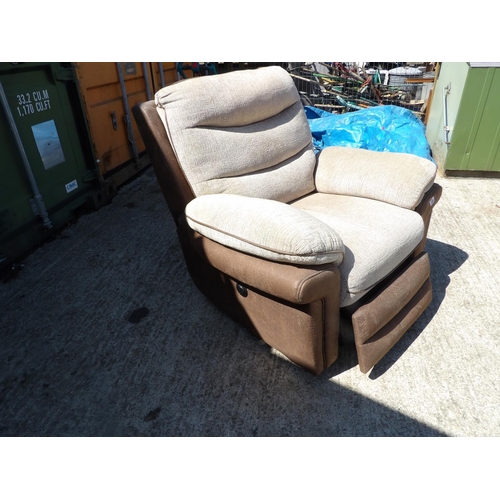 309 - A two tone brown leather electric reclining chair