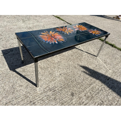 338a - A retro tile top coffee table AF