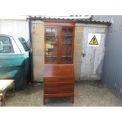 344 - A mahogany bureau bookcase  75x45 x202