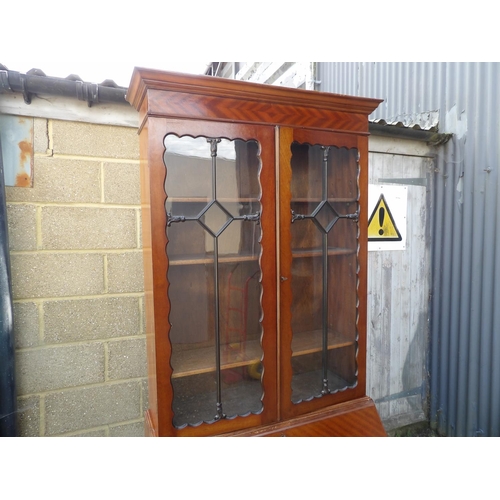 344 - A mahogany bureau bookcase  75x45 x202