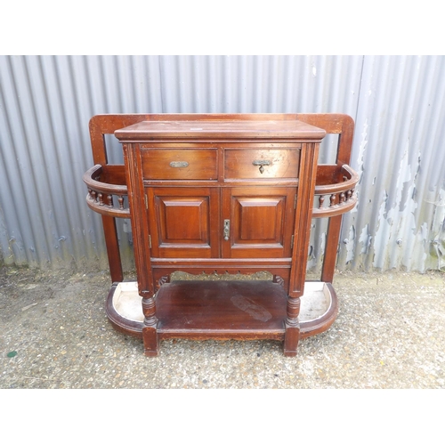 345 - A mahogany two drawer hallstand 114x 40x93