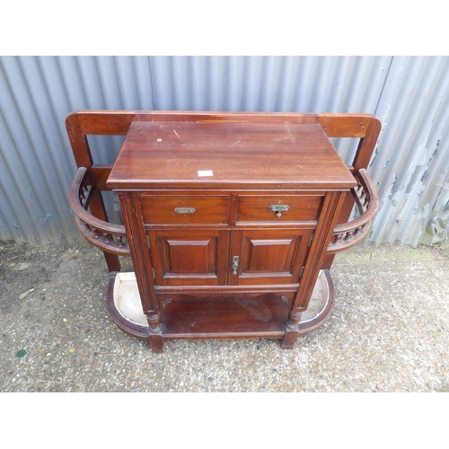 345 - A mahogany two drawer hallstand 114x 40x93