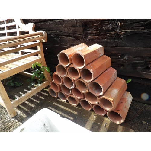 401 - 20 vintage terracotta pipe sections