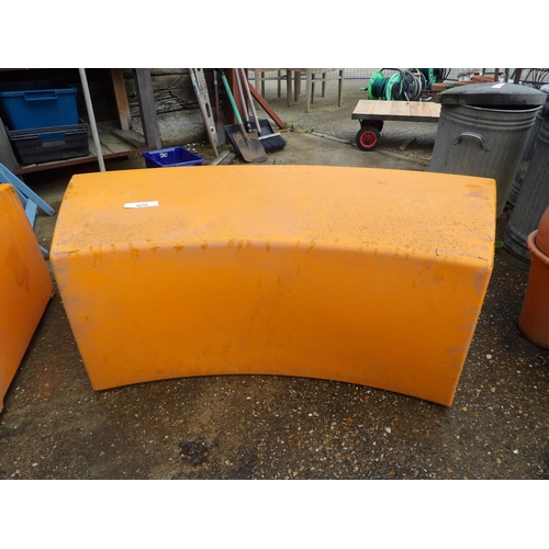 406 - AND by Fabio Novembre a pair of orange pastic outdoor bench seats