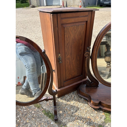 42 - Edwardian bedside and three swing mirrors