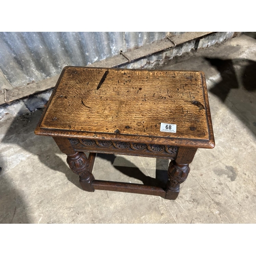 68 - A 19th century carved oak joint stool 46 x28x45