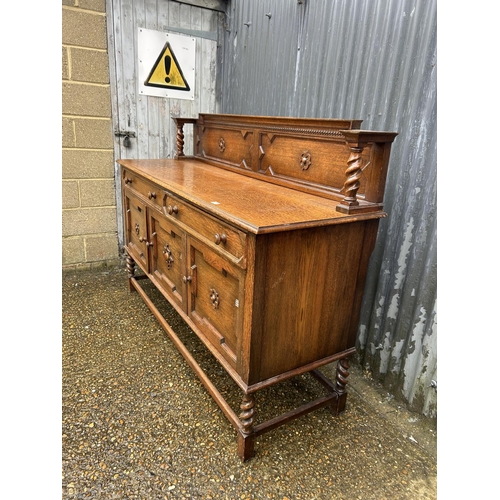 77 - A good quality large 1920's oak buffet sideboard 180x60x130