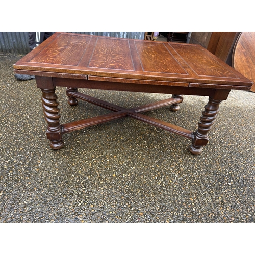 78 - A very large barley twist drawer leaf dining table 156x68x77