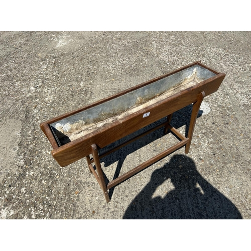 8 - A danish teak plant trough plant stand with danish control mark  102x20x60