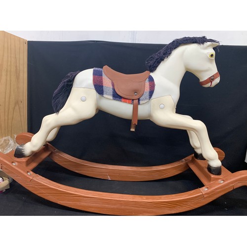 959 - Plastic rocking horse, tack a/f