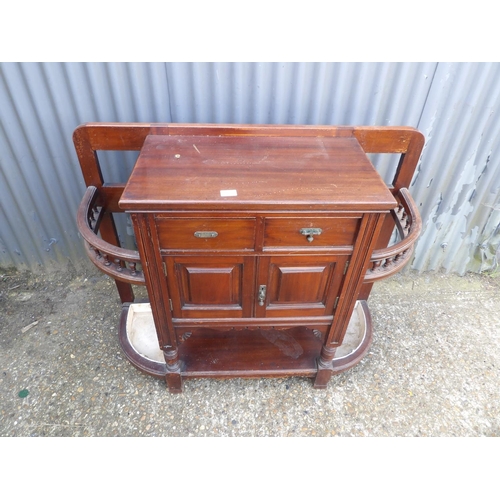 59 - A mahogany two drawer hallstand 114x 40x93