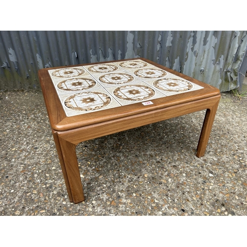 124 - A g plan tile top coffee table 70x70x35