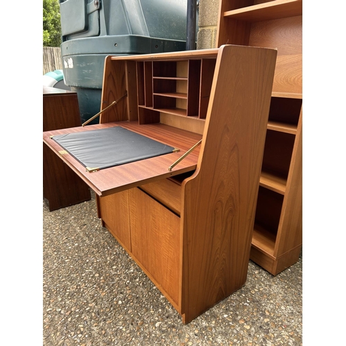 125 - A mid century teak bureau 91x40x110