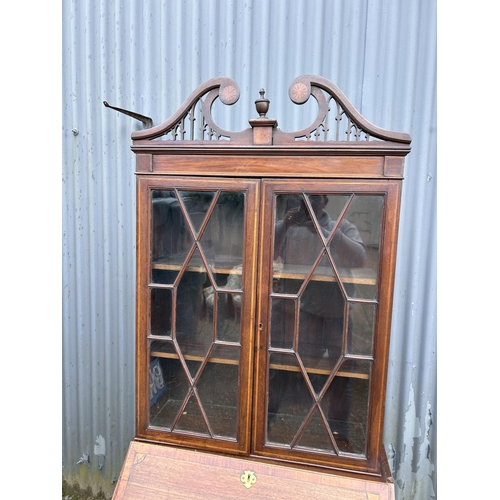 13 - A Victorian mahogany bureau bookcase
height 190 x 75 wide x 40 deep cms