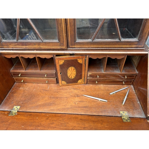 13 - A Victorian mahogany bureau bookcase
height 190 x 75 wide x 40 deep cms