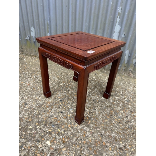 139 - A single Oriental hardwood occasional table 40x40x45